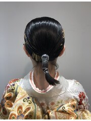 金箔ヘアアレンジ