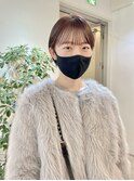 くびれヘア顔周り韓国レイヤーカット黒髪ショートミディアム/柏