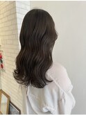 韓国ヘアブリーチなし艶髪透明感オリーブグレージュヨシンモリ