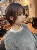 大人可愛いイメチェンモードヘアダークアッシュチェリーブラウン