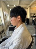 【soy-kufu】MEN'S HAIRアッシュブラックマッシュパーマ