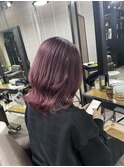 切りっぱなしボブ エアリーロング 美髪 ピンクブラウン