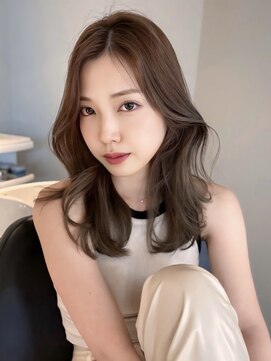 天神美容室 透明感マロンベージュ×学割U24×顔まわりカット【ayana】