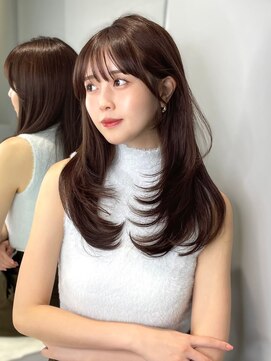 ノク 渋谷(nok) ダークブラウンレイヤーカット_暗めカラーグランマッシュ