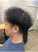 アッシュブラックマッシュパーマ韓国マッシュ
