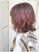 ブリーチなしダブルカラーアプリコットオレンジレッドピンク