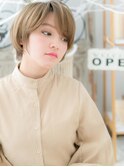 くすみベージュ細めハイライトボブマッシュc6上尾10代20代30代