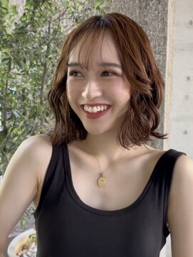 メゾンアクア 表参道(Maison ACQUA) ＋ウェーブミディアム似合わせカットメルティーカラーボブパーマ