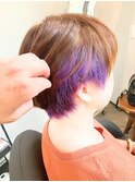 ショートボブ＆パープルインナーカラー[茅ヶ崎/茅ヶ崎駅/湘南]