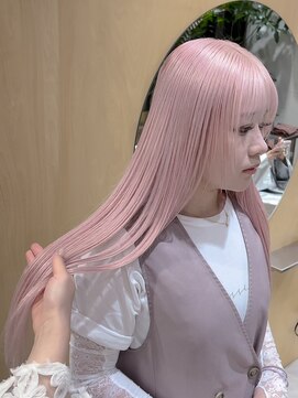 スタン 渋谷(Stam) ピンクベージュブリーチダブルカラーハイトーンピンク渋谷