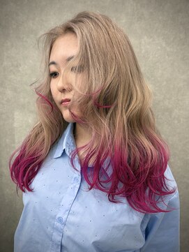 いろあそび 八王子 【エンドカラー】ミルクティーベージュ×ピンク