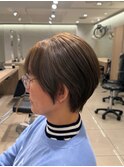 くびれショートブリーチなしコントラスト白髪ぼかし髪質改善