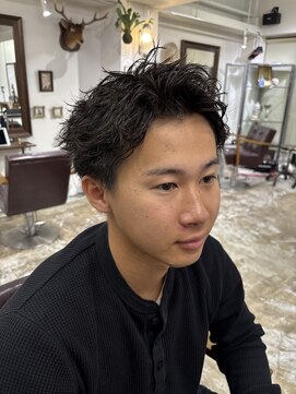 スパイキーショート×ピンパーマ