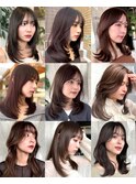 ミディアムレイヤーカット/30代40代50代/顔周りカットくびれヘア
