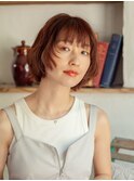 顎ラインレイヤー/切りっぱなしボブ/小顔みせ