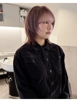 ニコフクオカヘアーメイク(NIKO Fukuoka Hair Make)&nbsp;レイヤーカット/ウルフカット/ピンクラベンダーベージュ