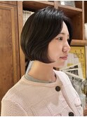 ★くびれ小顔ボブ/フレンチボブ/流れる前髪/ダークブラウン/銀座