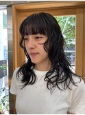 顔まわりレイヤーのゆるっとパーマ