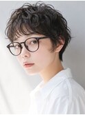 原宿ハンサムショートマッシュショートパーマニュアンスパーマ