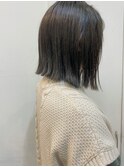 ☆ブリーチなしオリーブグレージュ外ハネボブ☆navile表参道