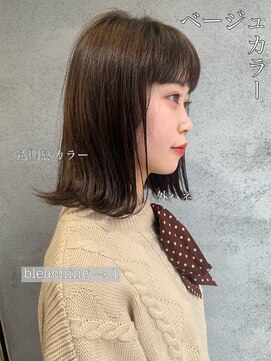 スイート ヘアデザイン(Suite HAIR DESIGN) 《suite》外ハネ ボブ ベージュカラー