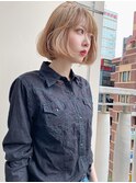ベージュ_くすみカラーミントアッシュ韓国マッシュ