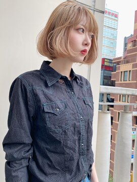 ノク(nok) ベージュ_くすみカラーミントアッシュ韓国マッシュ