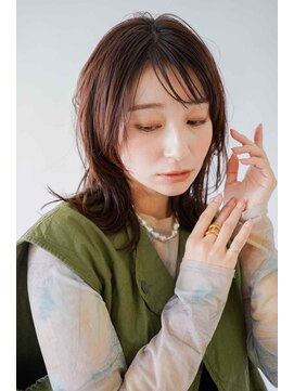 シェル 吉祥寺(shell) くびレイヤーエモージュ前髪モテベージュレイヤーミディ/吉祥寺