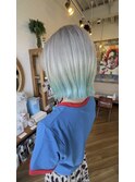 水色グラデーションデザインカラーボブ
