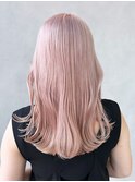 小顔秋色ウルフレイヤーロングピンクヘアー_ba474394