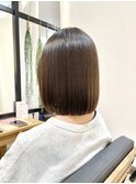 【高尾担当】切りっぱなしボブ×艶感ベージュ