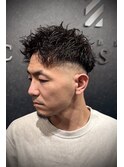 ツイストジェットアップバング/スキンフェード/ツイストパーマ