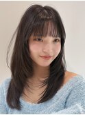 小顔顔まわり似合わせイメチェンウルフミディアムレイヤー