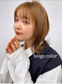 ブリーチ無しでも透明感溢れるベージュカラーに♪