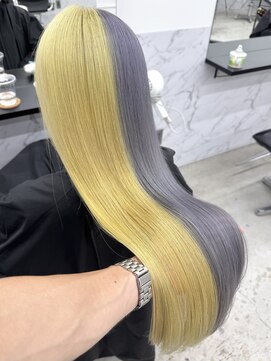 新美蓮/ハイトーン/ツートンカラー/ブリーチ/デザインカラー