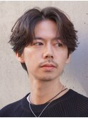仙台センターパートフェザーパーマニュアンスパーマ刈り上げなし