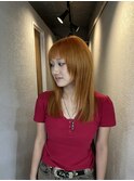 オレンジダブルカラーブリーチ所沢イメチェン似合わせカット所沢