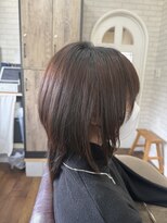 ライフ 星田店(Lyfe)&nbsp;大人女性向けレイヤーミディ艶ブラウン_ウルフカット_489