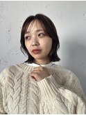 切りっぱなしボブ/くびれヘア/ハイライトカラー/茅ヶ崎