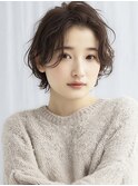 大人可愛い20代30代40代50代前下がりショートボブ丸みショート