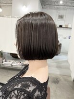 カーフ アオゾラヘアー 光の森2号店(calf AOZORA HAIR) スリークボブ シンプルストレート アッシュブラウン 髪質改善