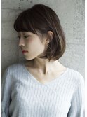 大人かわいいボブ　シースルーバング　似合わせ　小顔ショート
