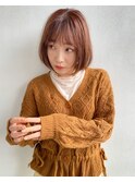 《高松快》オレンジブラウン×レイヤーボブ