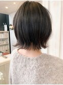 福山美容院人気キャアリーぱつんと切りっぱなし外ハネボブ