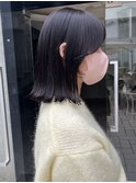 △ブリーチなしラベンダーグレージュ韓国風顔周りカットロブヘア