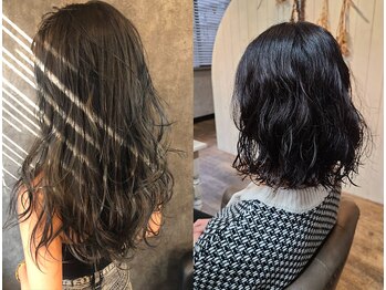 ヘアールーム(hair Room)の写真/“パーマ＝ダメージ”という概念を覆す！ゆるっとナチュラルに艶感溢れるまとまるパーマが自慢☆