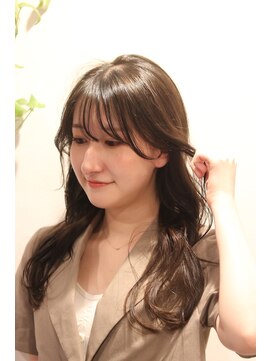 ポルコ(porco.) 小顔前髪ワンカールレイヤーカット黒髪ネビージュボブルフ