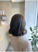 似合わせカット ふんわりウェーブ グレーアッシュ