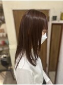 ロングレイヤースタイル/高濃度水素カラーピンクブラウン