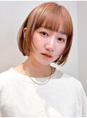Say.ショートボブホワイトグレージュ地毛風ストレートミニボブ